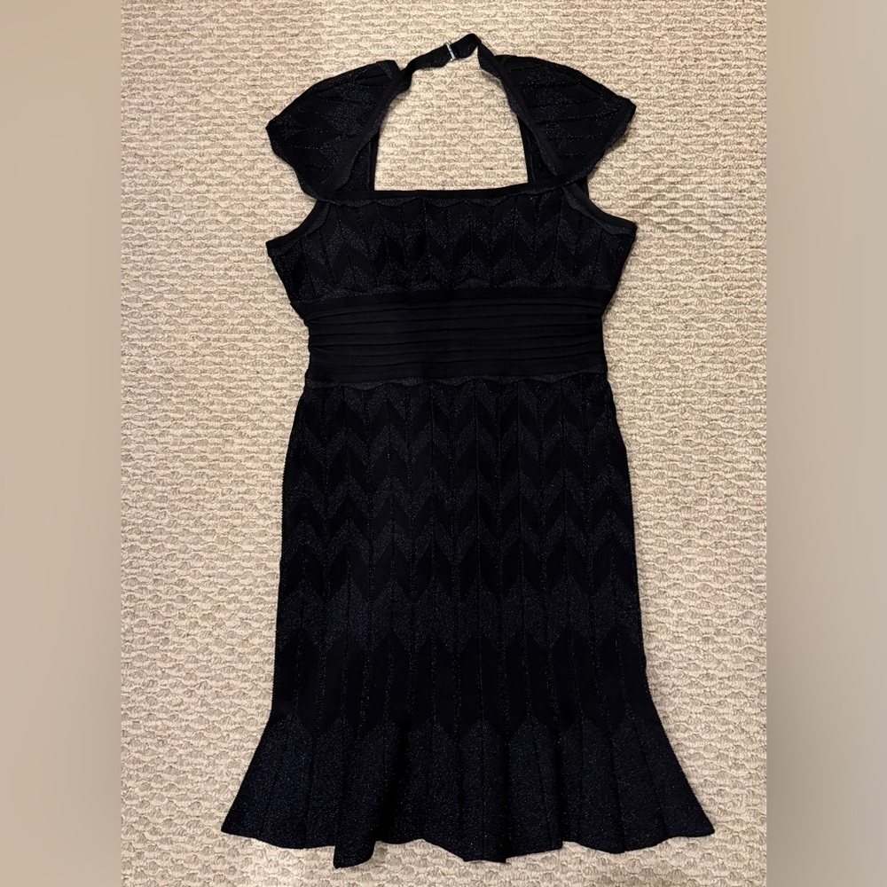 Herve Leger Bandage Black Sparkle Mini Dress Dress flares